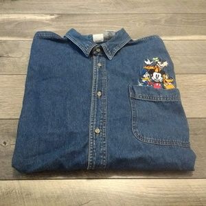 Disney Denim button up shirt men's